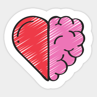 Brain and Heart Sticker